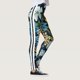 Elegant ontwerp Marine blauwe bloemen voor trainin Leggings