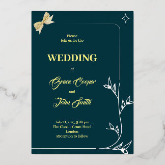 ELEGANT ONTWERP MET DONKERBLAUWE ACHTERGROND  FOLIE UITNODIGING