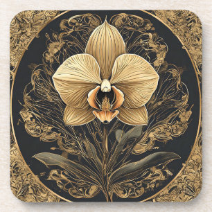 Elegant ontwerp met gouden orchidee bier onderzetter