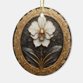 Elegant ontwerp met gouden orchidee keramisch ornament (Links)