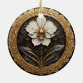 Elegant ontwerp met gouden orchidee keramisch ornament (Achterkant)