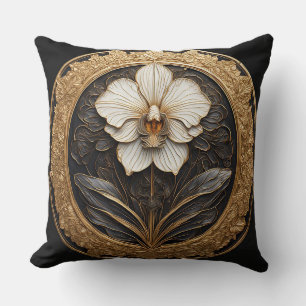 Elegant ontwerp met gouden orchidee kussen