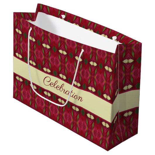 Elegant ontwerp met patronen groot cadeauzakje (Voorkant Gekanteld)