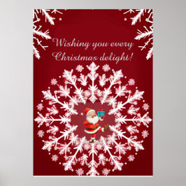 Elegant ontwerp met witte sneeuwvlokken poster