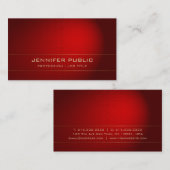 Elegant Ontwerp Modern Goud Rode Elite Duidelijke  Visitekaartje (Voorkant / Achterkant)