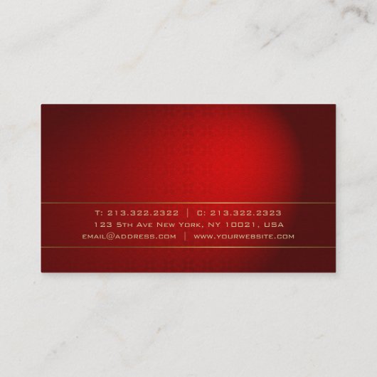 Elegant Ontwerp Modern Goud Rode Elite Duidelijke  Visitekaartje (Achterkant)
