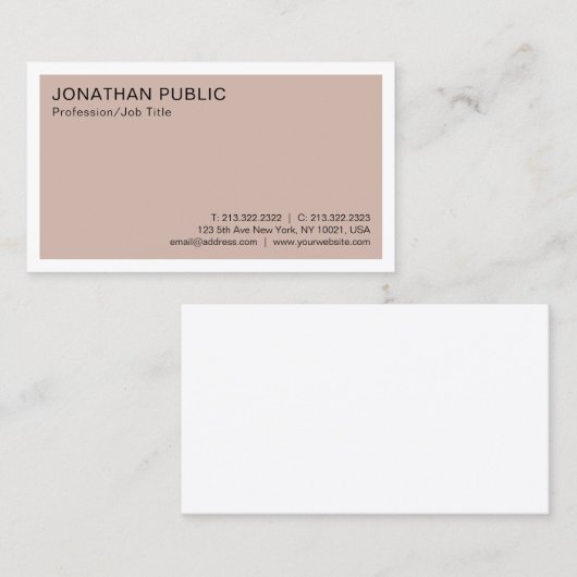 Elegant Ontwerp Professioneel Modern Minimalistisc Visitekaartje (Voorkant / Achterkant)