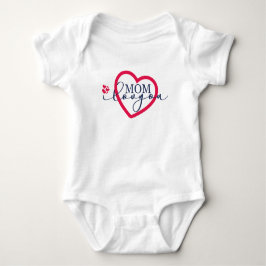 Elegant ontwerp Tekst Mam Ik Hou van Jou Met Hart Romper