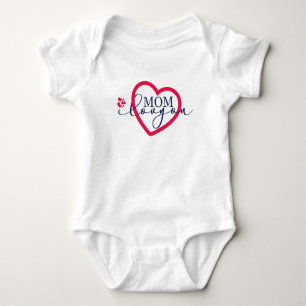 Elegant ontwerp Tekst Mam Ik Hou van Jou Met Hart Romper