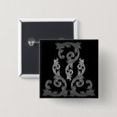 elegant ontwerp van de Gothic Vierkante Button 5,1 Cm (Voorkant /achterkant)