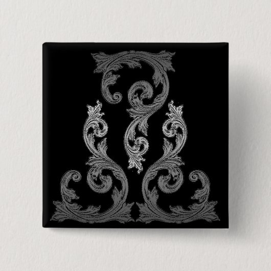 elegant ontwerp van de Gothic Vierkante Button 5,1 Cm (Voorkant)