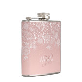 Elegant ontwerp van de witte kant florale en confe heupfles (Rechts)