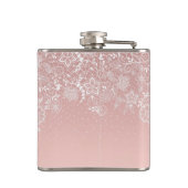 Elegant ontwerp van de witte kant florale en confe heupfles (Achterkant)