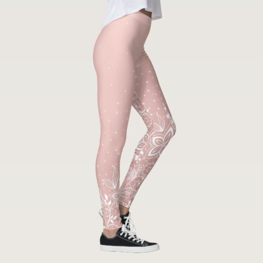 Elegant ontwerp van de witte kant florale en confe leggings (Rechts)