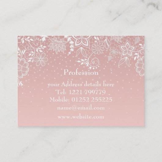 Elegant ontwerp van de witte kant florale en confe visitekaartje (Achterkant)
