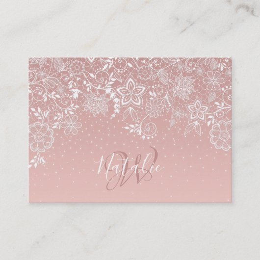 Elegant ontwerp van de witte kant florale en confe visitekaartje (Voorkant)