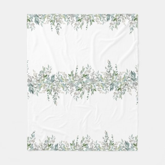 Elegant ontwerp van groene bladeren fleece deken (Voorkant)
