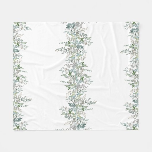 Elegant ontwerp van groene bladeren fleece deken (Voorkant (Horizontaal))
