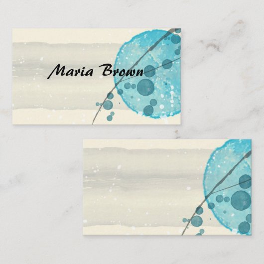 elegant ontwerp voor abstracte waterverf visitekaartje (Voorkant / Achterkant)
