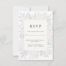 Elegant ontwerp voor trouw-RSVP met bloemenhoek RSVP Kaartje