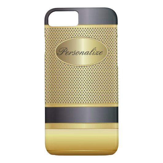 Elegant ontwerp voor zwart-wit en goud Case-Mate iPhone case (Achterkant)