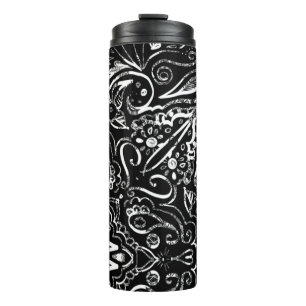 Elegant ontwerp voor zwart-wit mandala thermosbeker