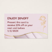 Elegant ontwerp Zachte kleuren Roze Goud Verwijzin Visitekaartje (Achterkant)