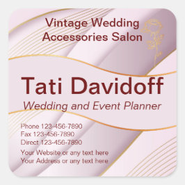 Elegant ontwerp Zachte kleuren Roze Goud Vierkante Sticker