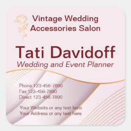 Elegant ontwerp Zachte kleuren Roze Goud Vierkante Sticker