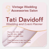 Elegant ontwerp Zachte kleuren Roze Goud Vierkante Sticker (Voorkant)