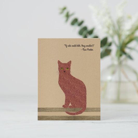 Elegant ontworpen kat. Alleen voor echte kattenlie Briefkaart (Staand voorkant)