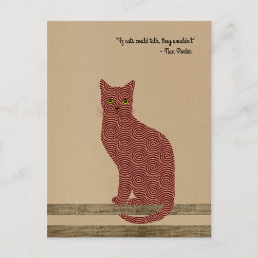 Elegant ontworpen kat. Alleen voor echte kattenlie Briefkaart (Voorkant)