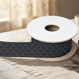 Elegant Onyx Barok Gotisch Patroon Satijnen Lint