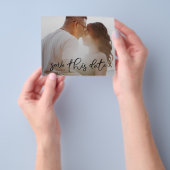 Elegant Onyx-fotokalligrafie, sparen datumbudget Flyer (Hand)