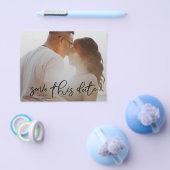 Elegant Onyx-fotokalligrafie, sparen datumbudget Flyer (Enkel)