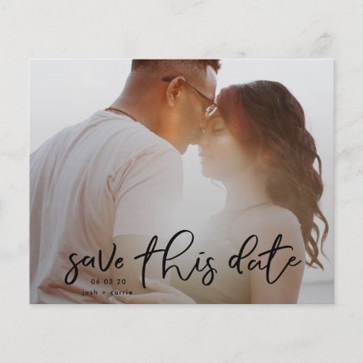 Elegant Onyx-fotokalligrafie, sparen datumbudget Flyer (Voorkant)