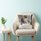 Elegant Onze 1e getrouwde kerst één foto Kussen (Stoel)