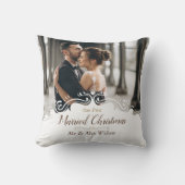 Elegant Onze 1e getrouwde kerst één foto Kussen (Voorkant)