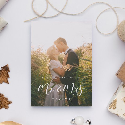 Elegant Onze eerste kerst als meneer en mevrouw Fo Kaart
