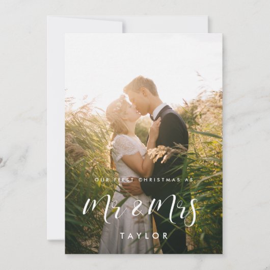 Elegant Onze eerste kerst als meneer en mevrouw Fo Kaart (Voorkant)