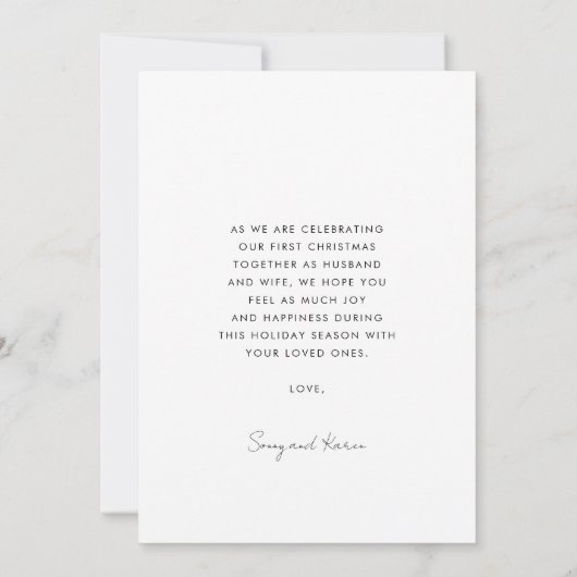 Elegant Onze eerste kerst als meneer en mevrouw Fo Kaart (Achterkant)