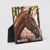 Elegant Onze Hart Voor Altijd Paard Gedenkteken Fotoplaat (Voorkant)