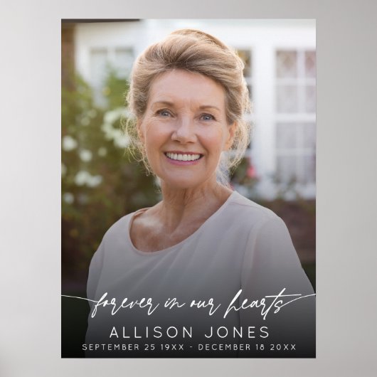 Elegant Onze Harten In Ontroostbaar Schrift Foto R Poster (Voorkant)