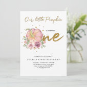 Elegant onze kleine pompoen eerste verjaardag kaart (Staand voorkant)