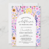 Elegant onze kleine wilde bloem meisje eerste verj kaart (Voorkant)