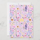 Elegant onze kleine wilde bloem meisje eerste verj kaart (Achterkant)