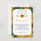 Elegant "Onze kleine zonnebloem" Modern Baby showe Bedankkaart (Voorkant)