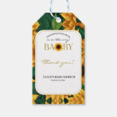 Elegant "Onze kleine zonnebloem" Modern Baby showe Cadeaulabel (Voorkant)