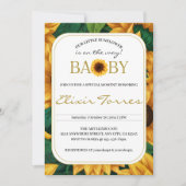 Elegant "Onze kleine zonnebloem" Modern Baby showe Kaart (Voorkant)