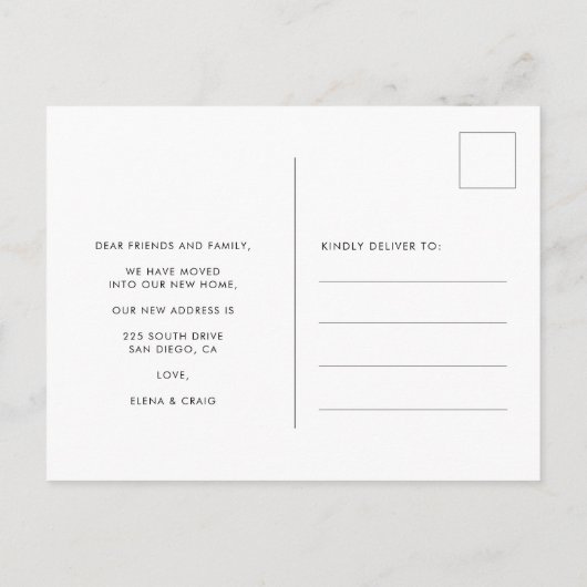 Elegant Onze Nieuwe Thuisfotoaankondiging Briefkaart (Achterkant)